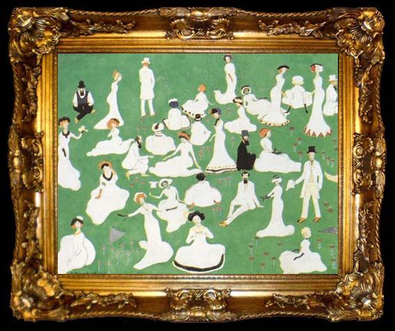 framed  Kasimir Malevich Repose Society in Top Hats (mk19), ta009-2